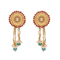 Timeless Radiance Classic Gold Filigree Drops with Colorful Beads