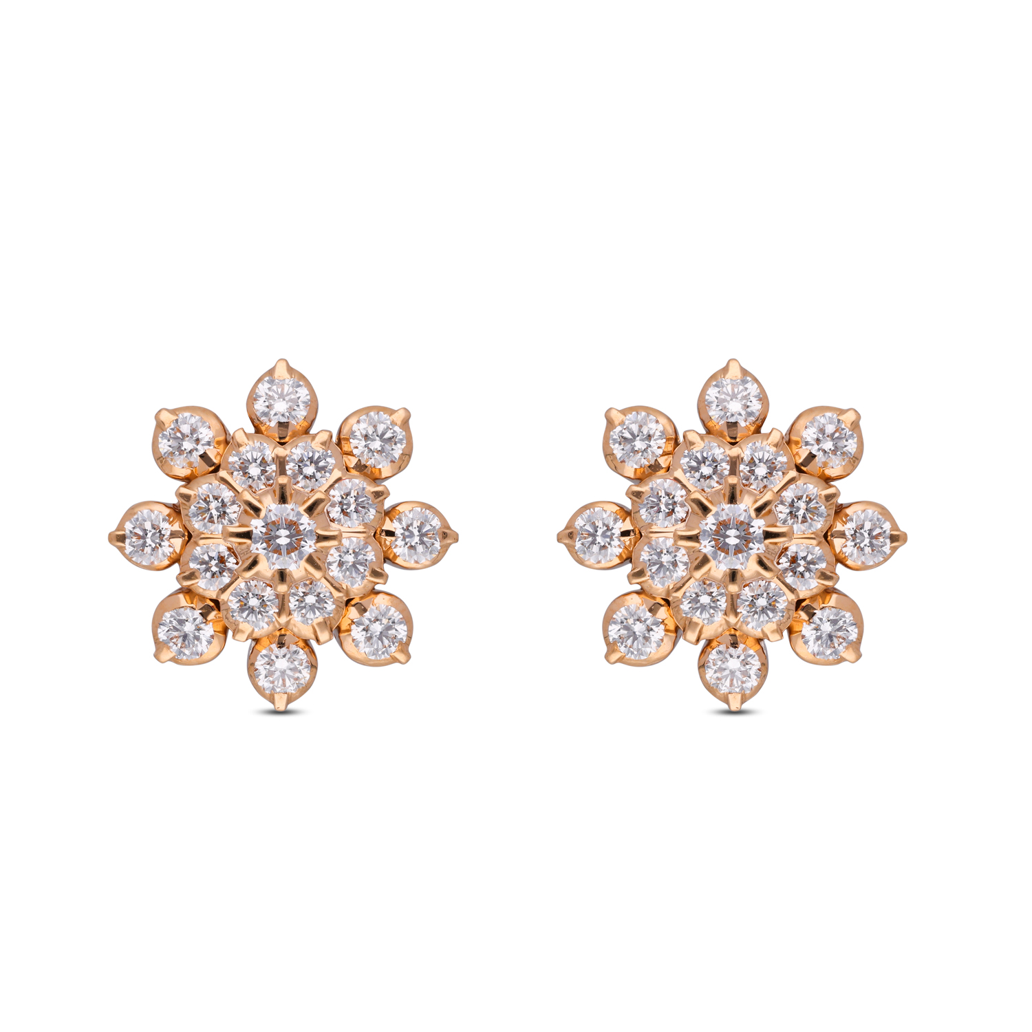 Floral Radiance Traditional Diamond Stud with Exquisite Motif