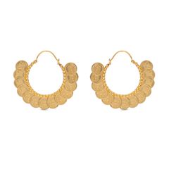 Timeless Elegance Classic Gold Hoops with Coin Motif