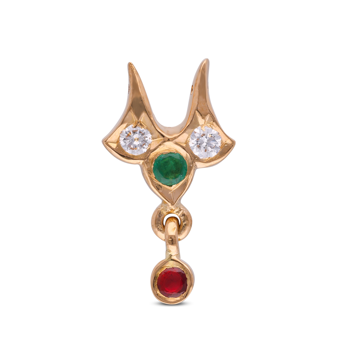 Timeless Radiance Traditional Close-Setting Nosepin with Tiny Redstone Drop