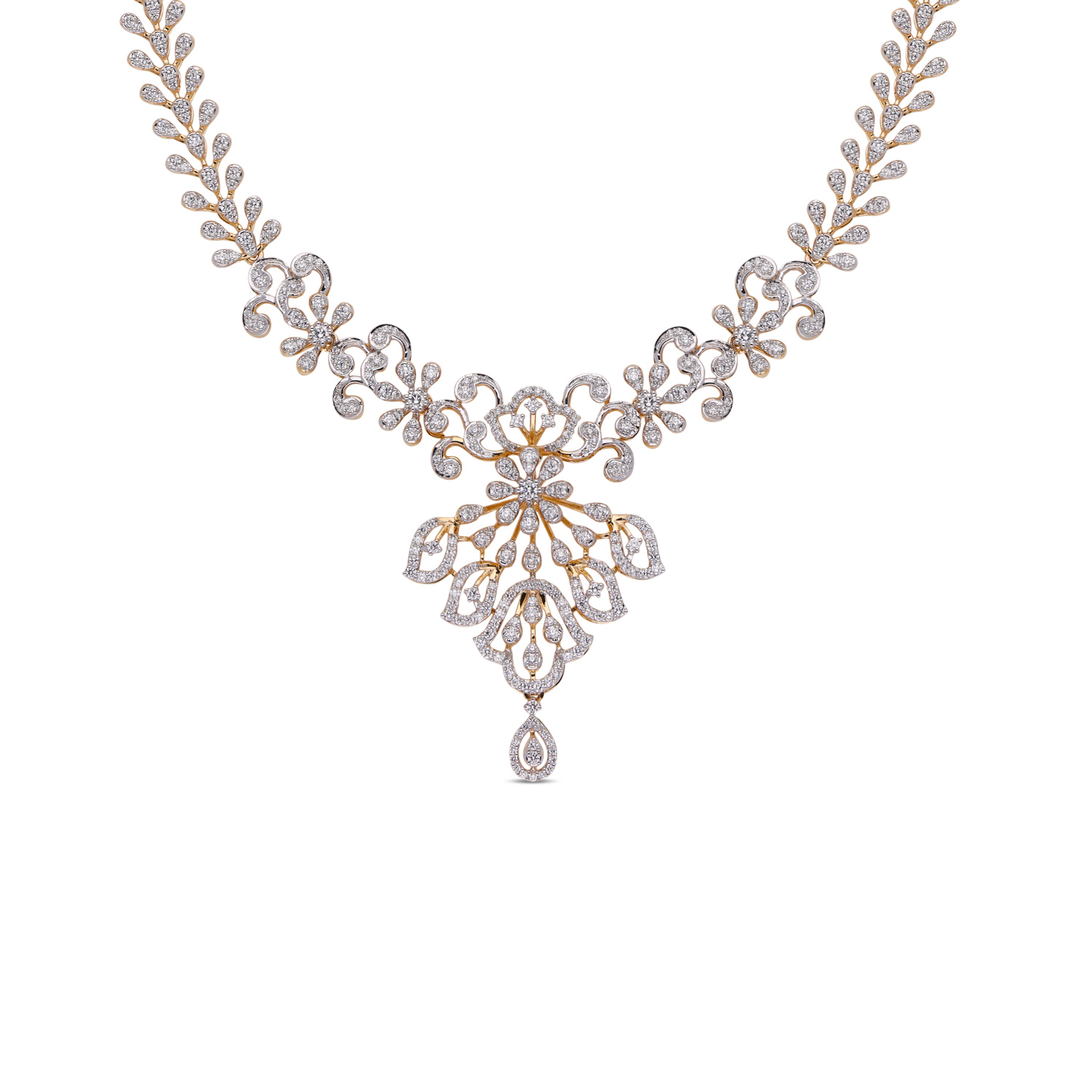 Norman Silverman 18K White Gold Fancy-Shape Diamond Pendant Necklace -  002-160-2001496