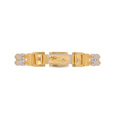 Wild Elegance: Jaguar Design Centerpiece Gold Bracelet with Interlink Chain