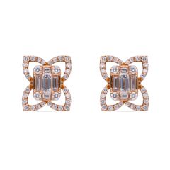 Blossom Brilliance: Diamond Floral Pattern Earrings