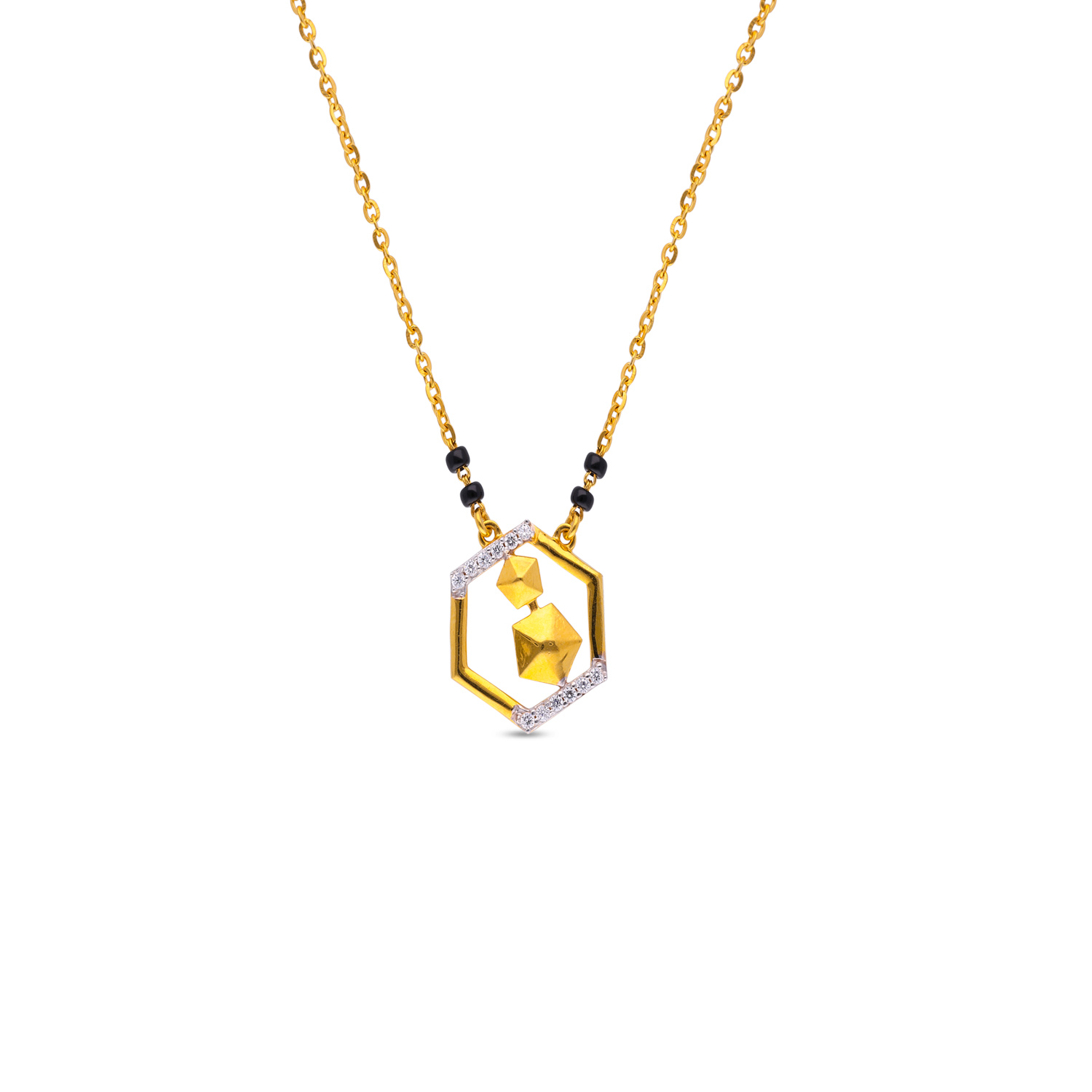 Bold Simplicity: Black Bead Chain Pendant for Edgy Elegance