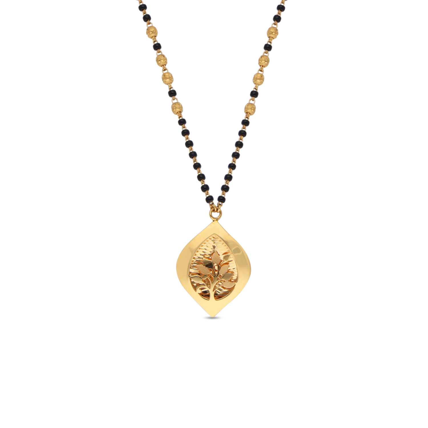 Bold Simplicity: Black Bead Chain Pendant for Edgy Elegance