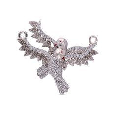 Elegance in Harmony: White Gold Twin Parrot Mangalsutra Pendant