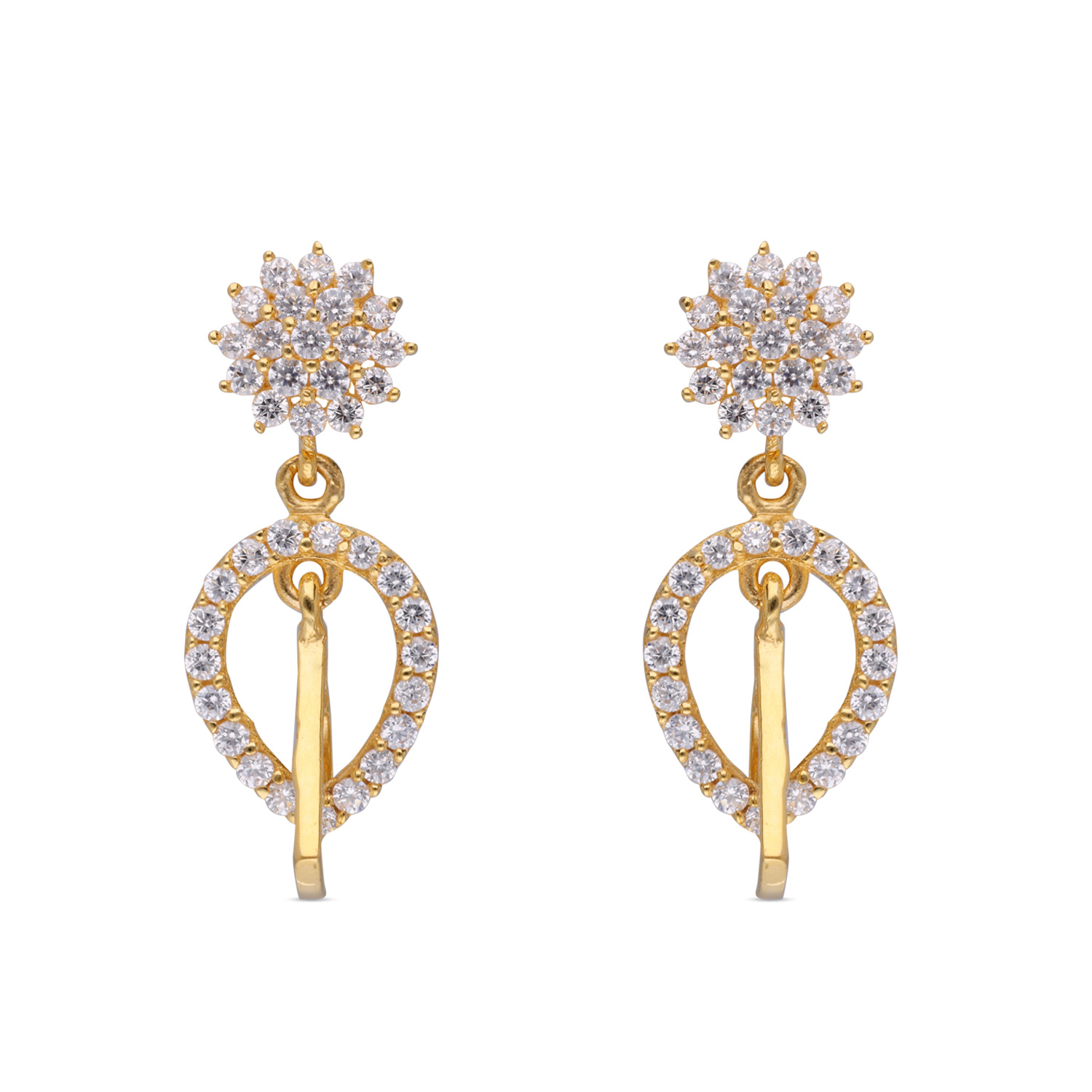 Sparkling Elegance: Eardrops Studded with Cubic Zircons