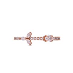 Rose Radiance: Unique Fancy Diamond Studded Ring with Rose Gold Finish