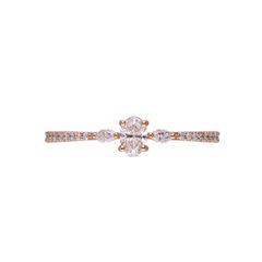 Rose Radiance: Unique Fancy Diamond Studded Ring with Rose Gold Finish