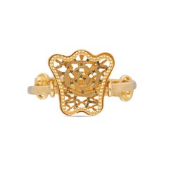 Whimsical Charm: Lightweight Gold Ring with Unusual Pattern