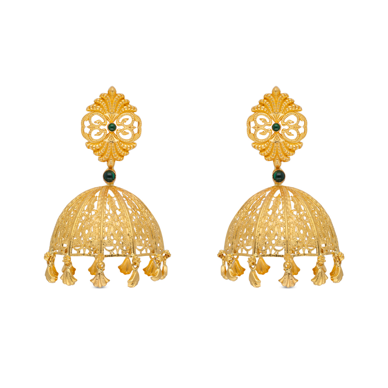 Ethereal Finesse: Filigree Work Gold Jumka