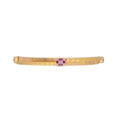 Dazzling Radiance: Gold Bangle Studded with Cubic Zirconia