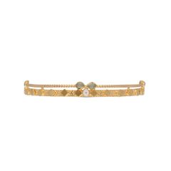 Gilded Radiance: Gold Bangle Adorned with Exquisite Gemstone