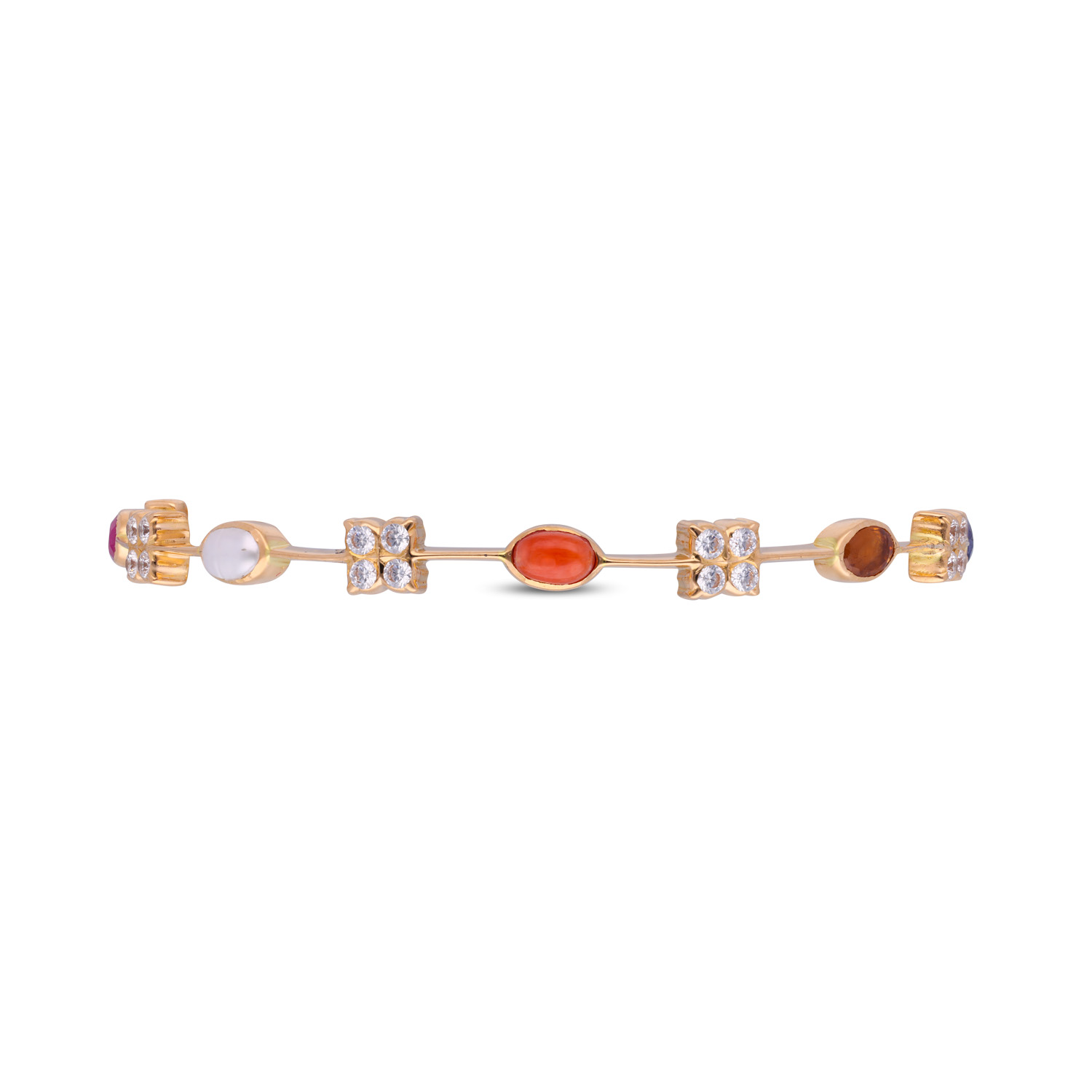 Navaratna Brilliance: Close Setting Bangle with Nine Gemstones