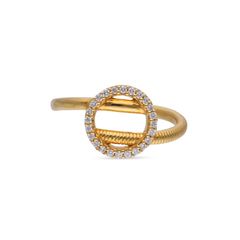 Dazzling Cross Band Diamond Studded Ring - Symbol of Elegance