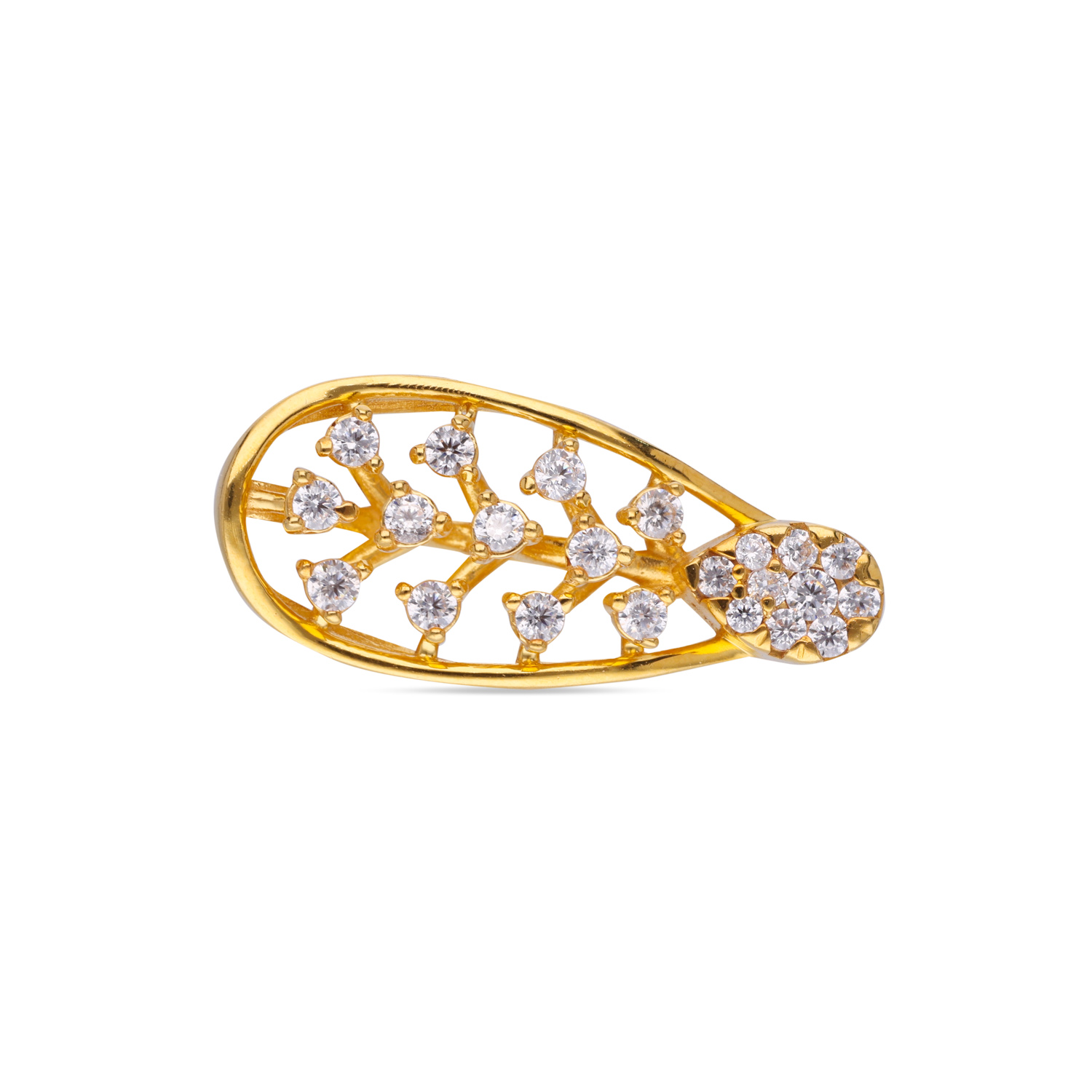 Majestic Allure: Gemset Gold Ladies Ring in Casting