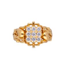 Regal Fusion: Gemset Gold Gents Ring with Sculpted Casting