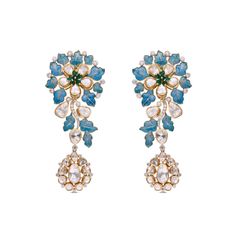 Bold Opulence: Big 5 Gems Uncut Diamond Eardrops in Open-Set Design