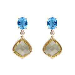 Dazzling Harmony: Diamond Drops Set Adorned with Precious Gemstones