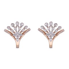 Jeweled Elegance: Diamond Earstud Set with 'J' Pattern