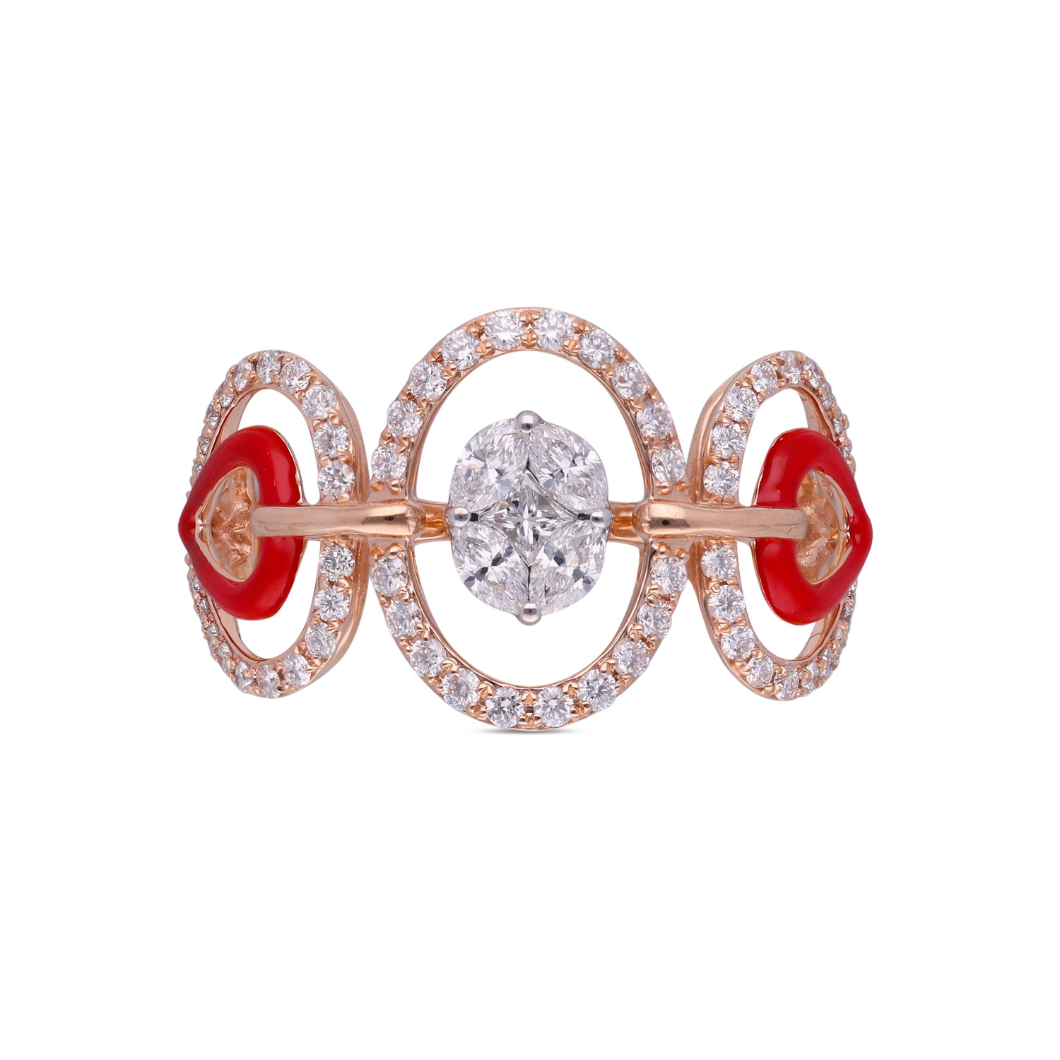 Feminine Flourish: Diamond Ring in Fancy Design for Women