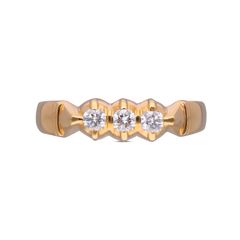 Timeless Elegance: Diamond Ring with Three Diamonds in Pinji Style for Gentlemen