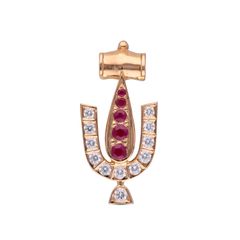 Spiritual Radiance: Pendant with Nama Adorned with Diamonds and Gemstones