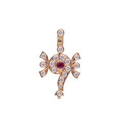 Sacred Harmony: Pendant with Shanku Adorned with Diamonds and Gemstones