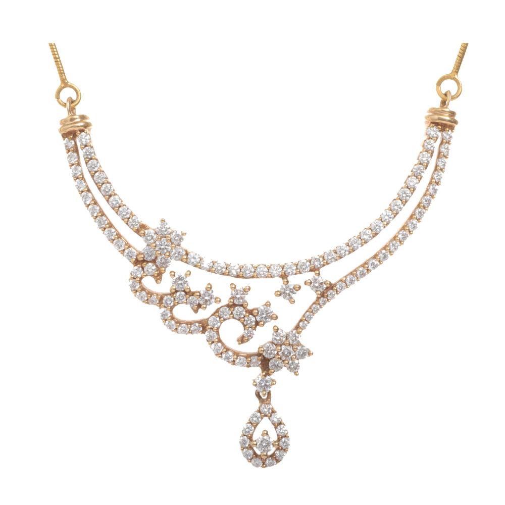Two Loop Diamond Chain Pendant