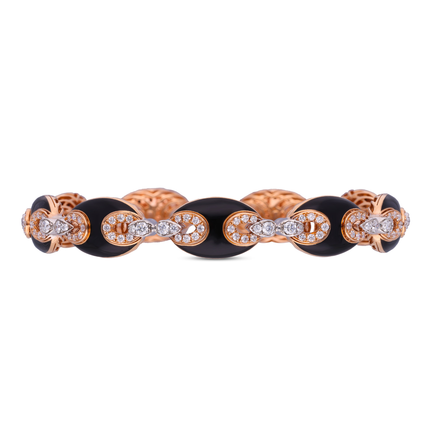 Rosy Radiance: Fancy Diamond Bracelet in Rose Gold