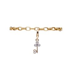 Radiant Charisma: Unique Diamond Flexi Bracelet in Yellow Gold with Key Drop Design