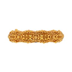 Exquisite Filigree Duo: Gold Bangle Pair with Intricate Detailing
