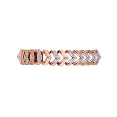 Harmony in Gold: Fancy Diamond Flexi Bracelet Interlinked with White and Rose Gold