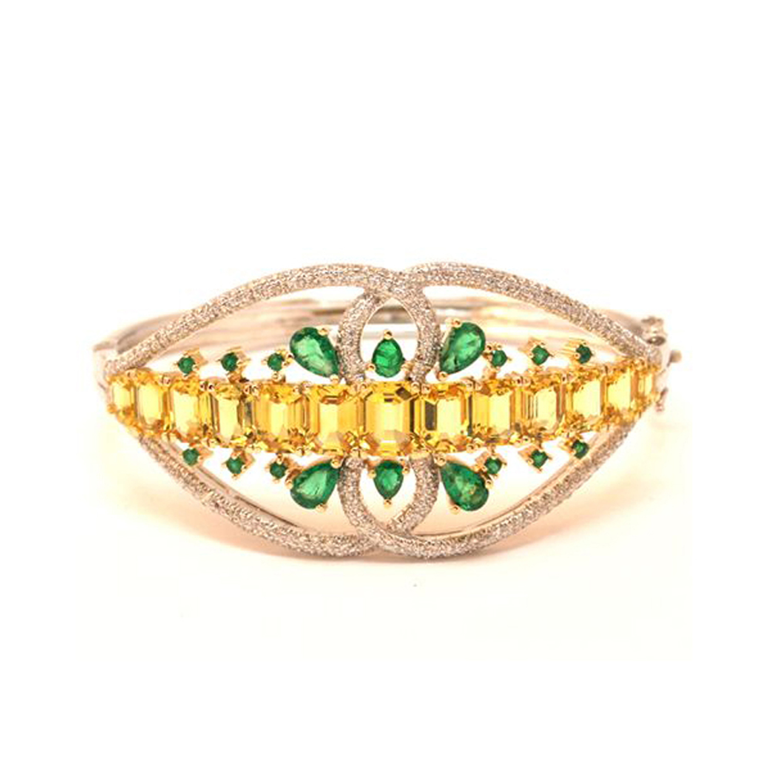 Diamond Cuff Bracelet set with gemstones