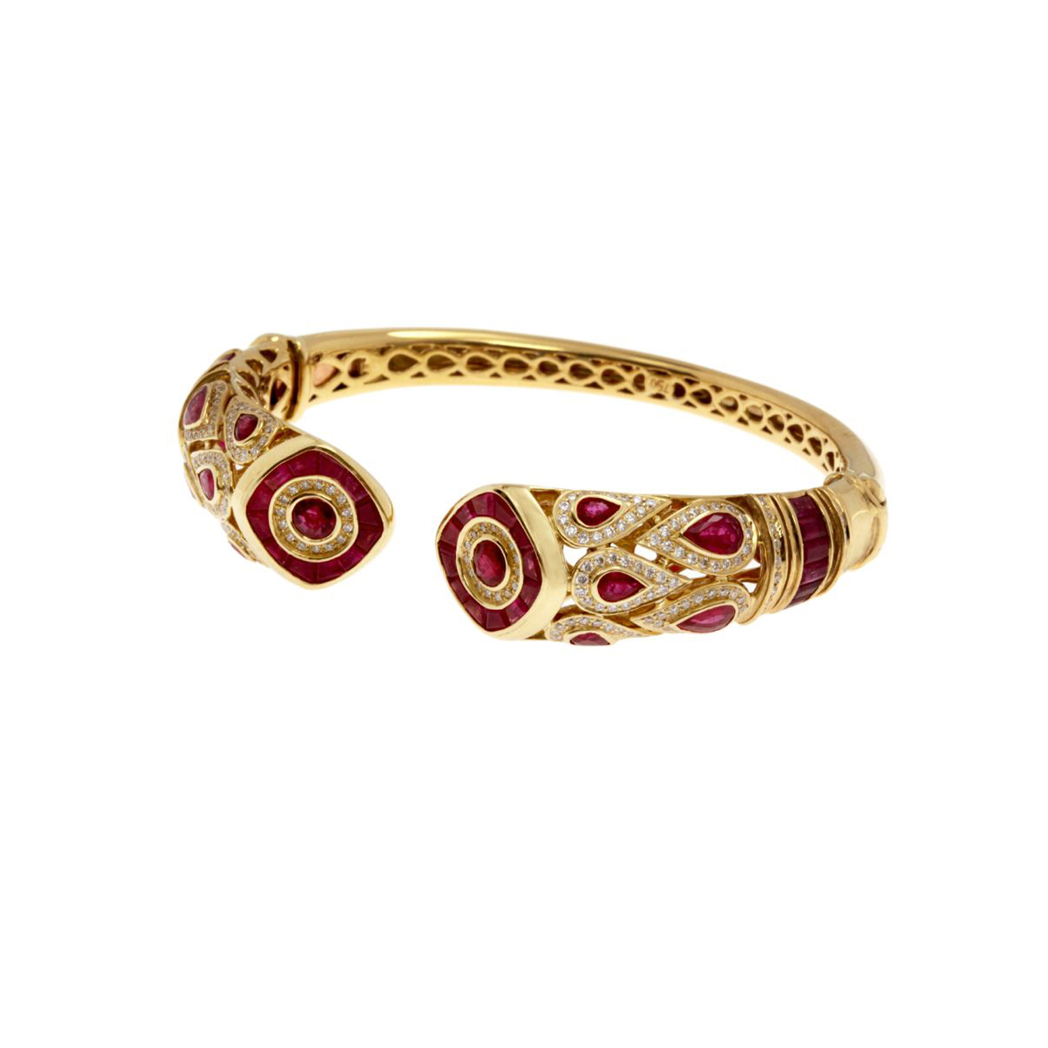 Diamond Cuff Bracelet set with gemstones