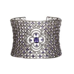 Diamond Cuff Bracelet set with gemstones