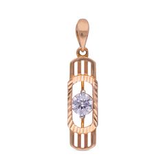 Elegant Sophistication: Fancy Shape White Stone Zirconia Gold Pendant