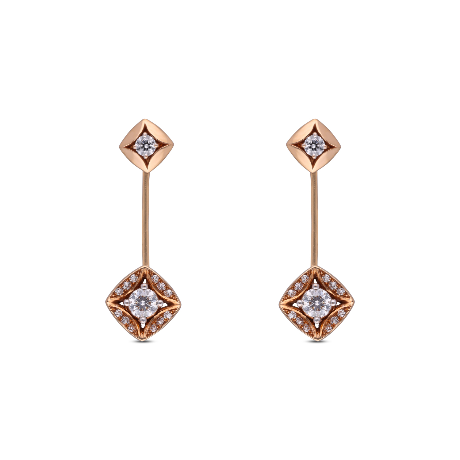 Geometric Glamour Diamond Drop Earrings