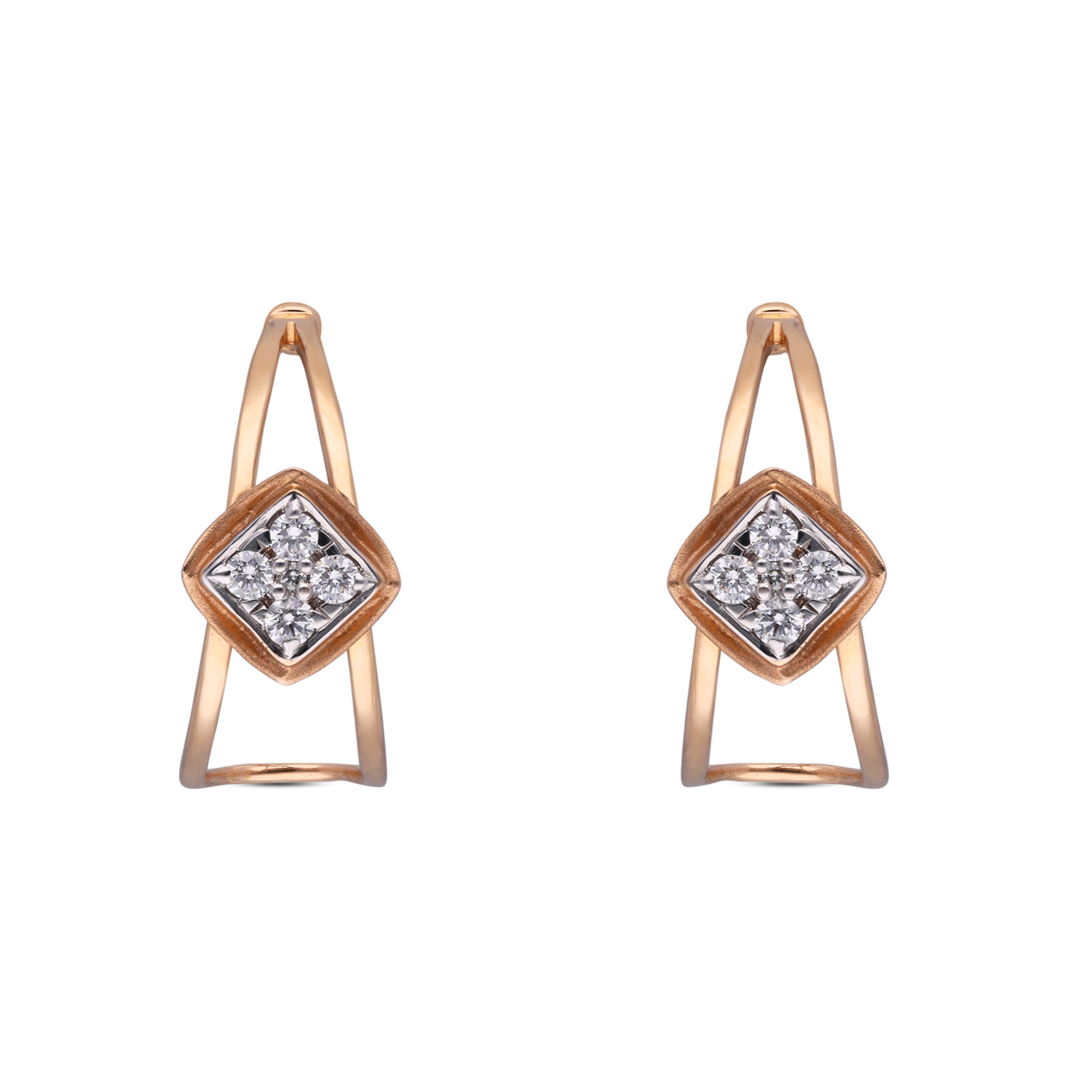 Angular Allure Diamond Drop Earrings