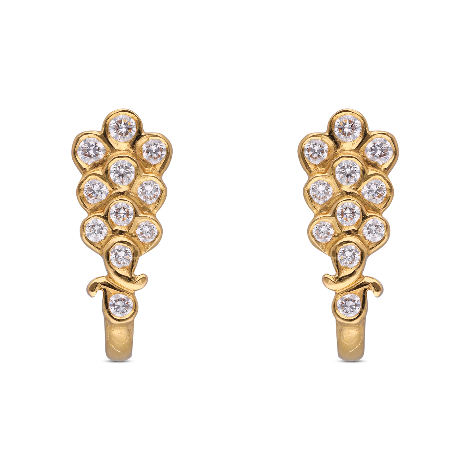 Golden Grapes Diamond Stud Earrings