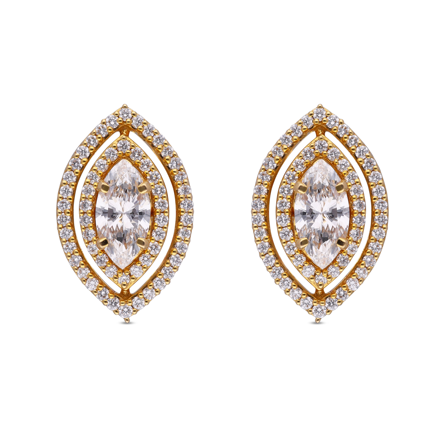 Regal Radiance: Marquise Solitaire Diamond Tops Set with Detachable Solitaire Option