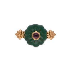 Elegant Gauhar Collection Gold Ring Set with Gemstones