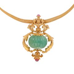 Elegant Gauhar Collection Gold Chain Pendant