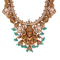 Exquisite Oxidized Gold Necklace with Repoussé Work - Vintage Elegance