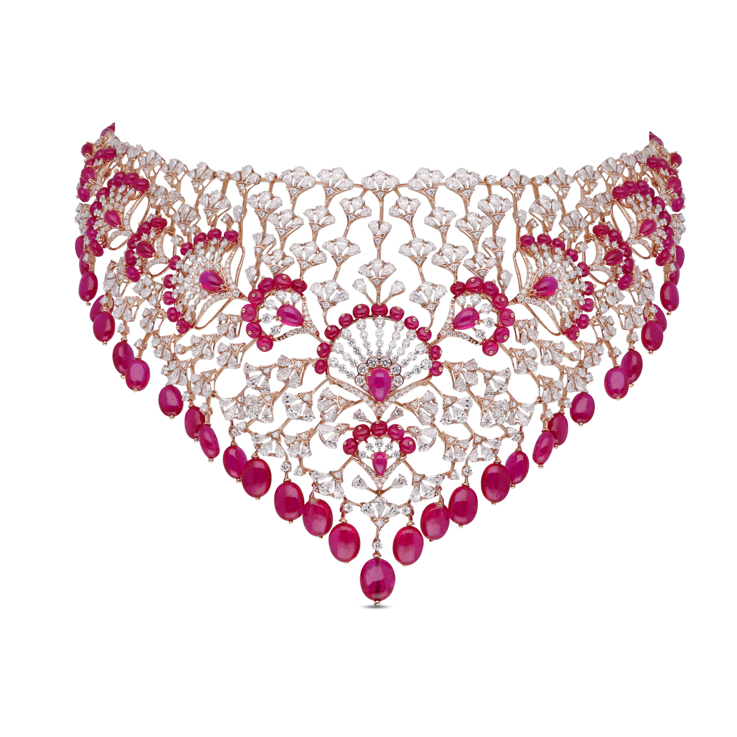 Crimson Elegance Diamond Choker Necklace