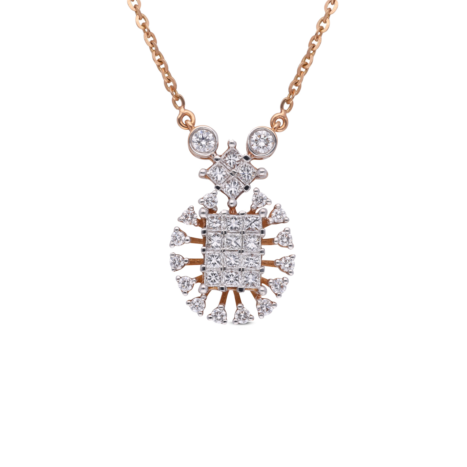 Elevate Your Style with our Exquisite Fancy Shape Diamond Chain Pendant