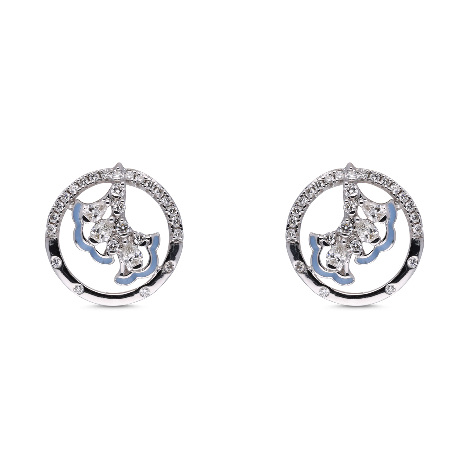 parkle with Elegance: Diamond Fancy White Gold Stud