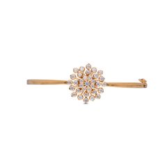 Opulent Brilliance: Fancy Diamond Oval Stiff Bracelet