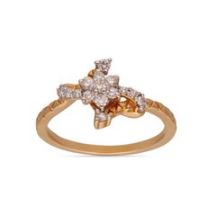 Classic Crossover Diamond Ring For Women with Nakshtra Motif