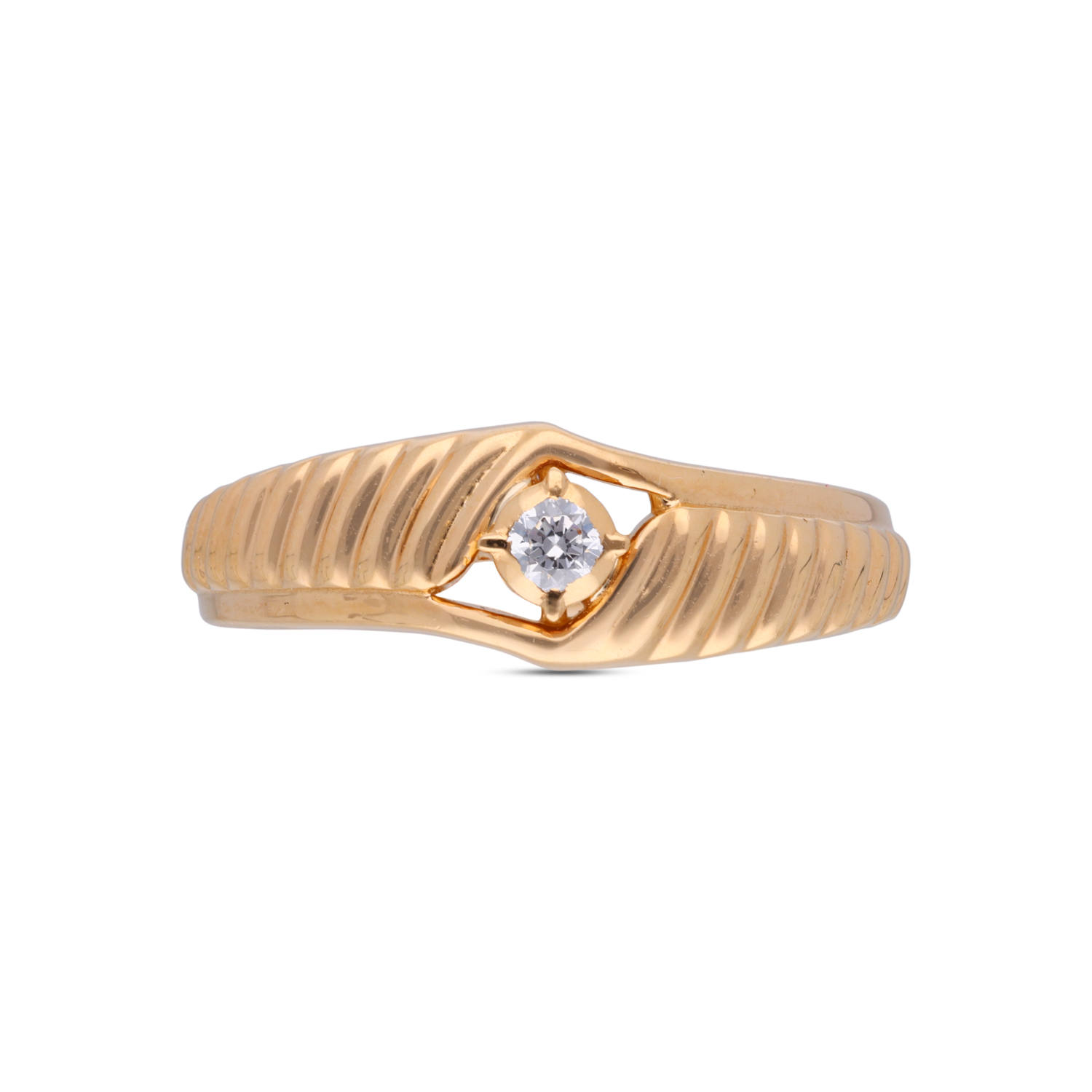 Gold Ring with Single Cubic Zirconia: Minimalist Chic